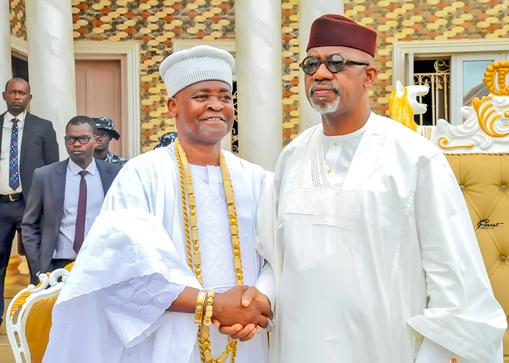 His Royal Majesty Oba Abdulfatai Akorede Akamo at Infrastructure development and community event